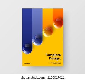 Premium 3D balls banner template. Creative pamphlet design vector illustration.