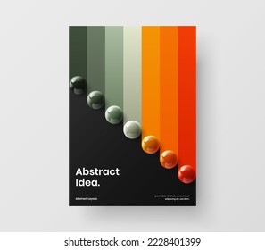 Premium 3D balls cover template. Modern corporate identity vector design layout.