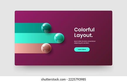 Premium 3D balls presentation concept. Minimalistic corporate identity design vector template.