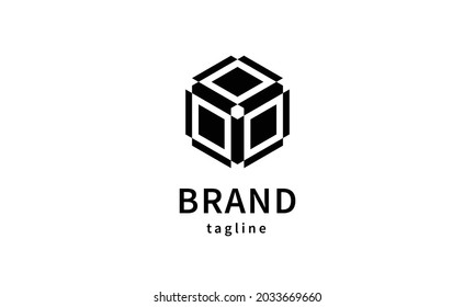 Abstraktes Logo-Design der Premium-3D-Box