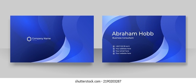 
Premium 3d Business Card Template Design With Dark Blue Geometric Pattern. Vector Horizontal Template For Digital Lux Visit Card, Formal Invitation, Luxury Voucher, Prestigious Gift Certificate