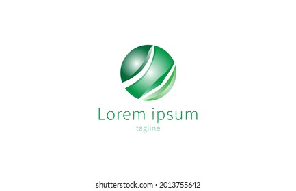 Diseño del logotipo del globo verde premium 3D