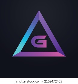 Premium 3D Initial letter G logo, triangle icon design, vector illustration