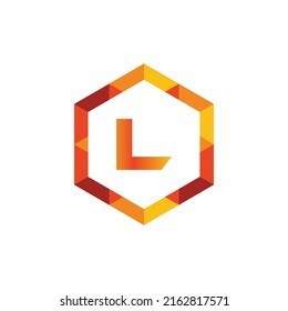 Logotipo de letra inicial L premium 3D, diseño de iconos, ilustración vectorial estilo polígono