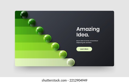 Concepto de pantalla de sitio de esferas 3D premium. Diseño vectorial de diseño de volante brillante.