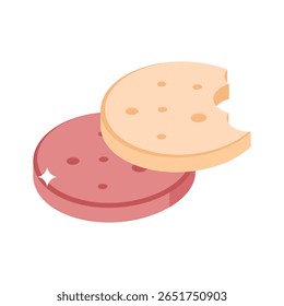 Premium 3d style icon of stacked chocolate cookies