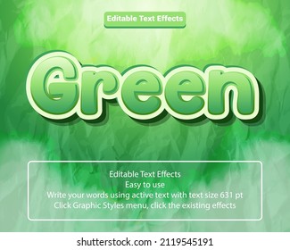Efectos de texto 3d premium en estilos gráficos. Con estilo elegante, color verde y fácil de usar