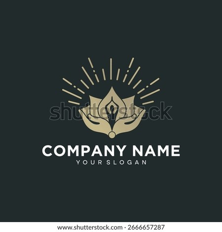 Premium 3D yoga lotus position logo design template vector illustration