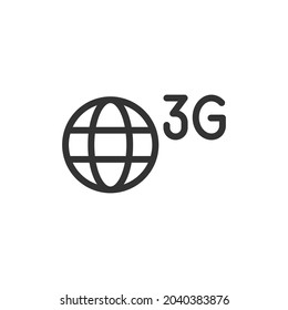 Icono de línea 3g premium para aplicación, web y interfaz de usuario. Signo de trazo vectorial aislado en un fondo blanco. Icono de contorno de 3g en estilo de moda.