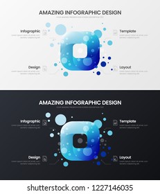 Premium 4 option rectangle marketing analytics presentation vector illustration template set. Business data visualization design layout. Amazing quad organic statistics infographic report bundle.