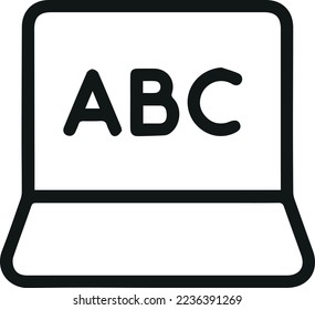 Premium-abc-Line-Icon für App, Web und UI. Vektorgrafik-Schlagzeichen einzeln auf weißem Hintergrund. Umriss Symbol von abc im trendigen Stil.