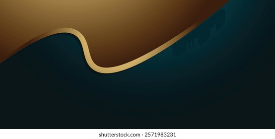 Premium abstract 3d golden line vector background