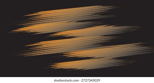 Fondo abstracto de Premium con patrones de semitonos diagonales en negro y oro, estilo limpio y elegante para la marca, carteles y medios digitales