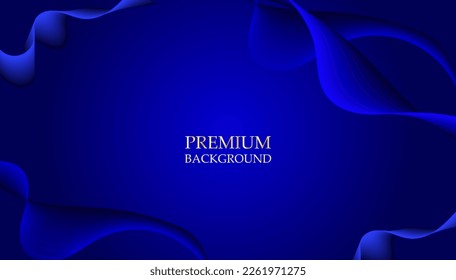 Diseño de fondo abstracto de primera calidad con un patrón de línea azul oscuro. Plantilla horizontal vectorial para banner digital lux business, invitación formal, vale de lujo, prestigioso certificado de regalo