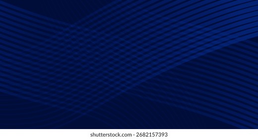Design de fundo abstrato premium com padrão de linhas azul escuro diagonal. Modelo horizontal vetorial simples abstrato