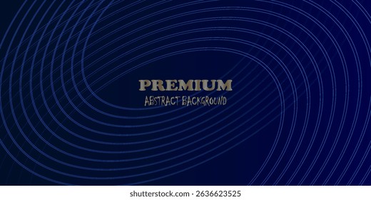 Premium abstract background with elegant curved blue lines on a dark navy gradient. Ideal for luxury branding, presentations, or professional designs