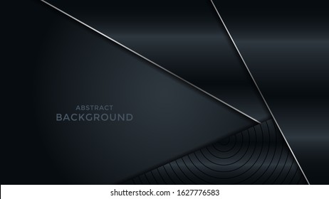 Premium abstract background with silver lines isolated on dark blue background. Premium Vector. Eps 10