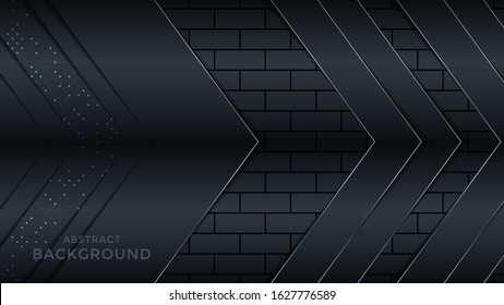 Premium abstract background with silver lines isolated on dark blue background. Premium Vector. Eps 10