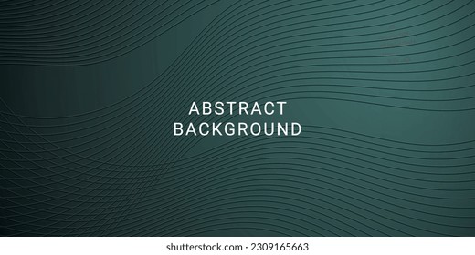 Premium abstract background with wave line textured. Dark green abstract banner , vector illustration.