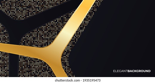 Premium Abstract black and gold background vector illustration