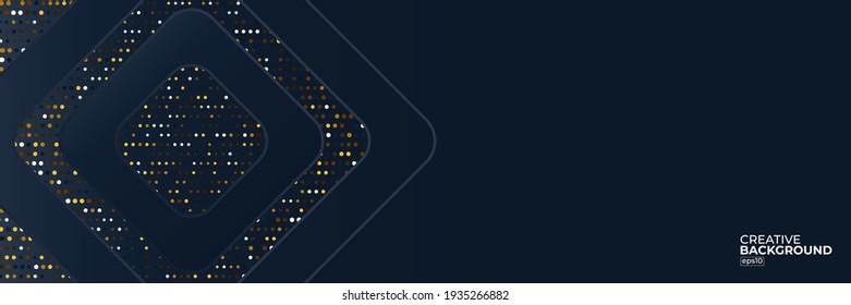 Ilustración del vector de fondo de color negro y oro de resumen premium