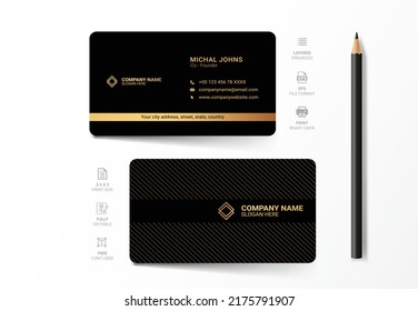 Premium abstract creative business cards Flat Golden Design Vector Illustration
