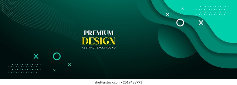 Fondo de onda verde Abstractas de Premium con Elementos minimalistas modernos