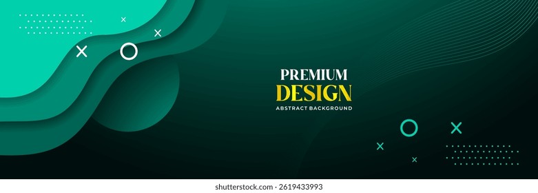 Premium Abstract Green Wave Background with Modern Minimalist Elements