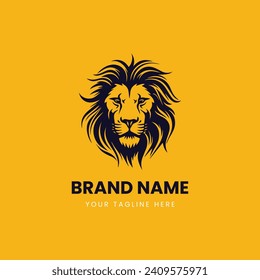 premium abstract lion head logo illustration