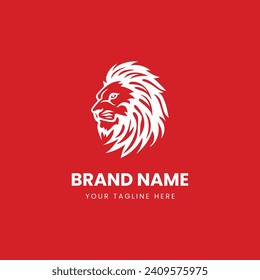 premium abstract lion head logo illustration