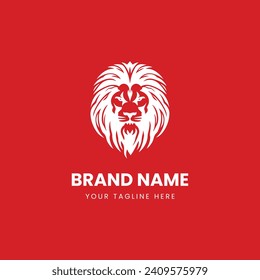 premium abstract lion head logo illustration