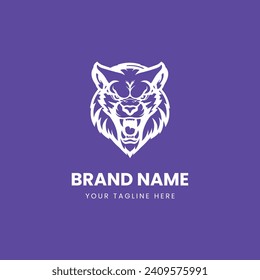 premium abstract lion head logo illustration