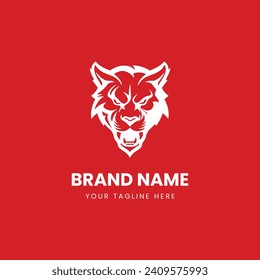 premium abstract lion head logo illustration