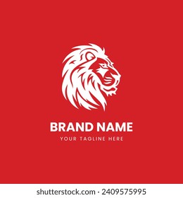 ilustración de logotipo de cabeza de león abstracta premium