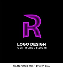 Premium Abstract logo R design, Luxury in light color logo letter R modern style. vector