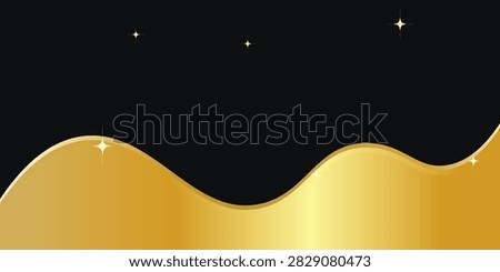 Premium abstract luxury background featuring elegant black spaces decorated with metallic golden gradient curves, sleek grey geometric overlays, and thin gold wireframe line details.