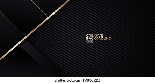 Premium Abstract Luxury Black Gold Background Design Vector Illustration For Website, Poster, Brochure, Presentation Template Etc