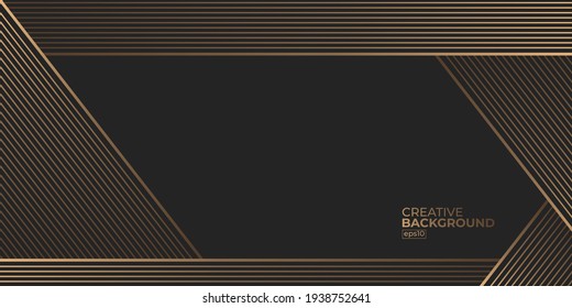 Premium Abstract Luxury Black Gold Background Design Vector Illustration For Website, Poster, Brochure, Presentation Template Etc