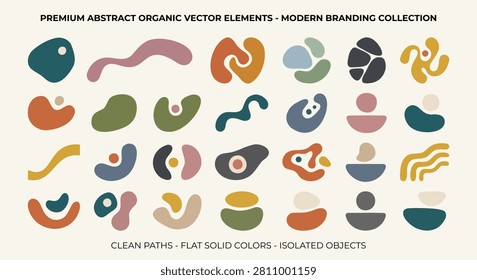 Premium abstract organic vector elements for modern branding