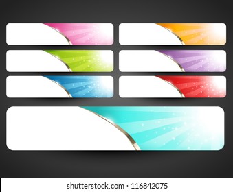 Premium abstract web banners set vector