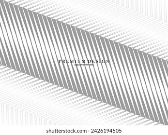 Premium abstract white background with layers of black and gray gradient stripe pattern. Modern vector background.
