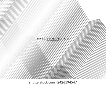 Fondo blanco abstracto superior con capas de patrón de rayas de degradado negro y gris. Fondo vectorial moderno.