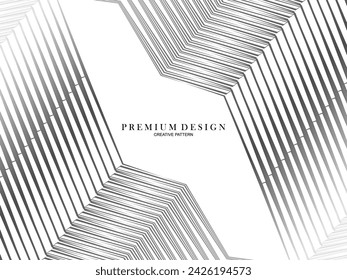 Premium abstract white background with layers of black and gray gradient stripe pattern. Modern vector background.