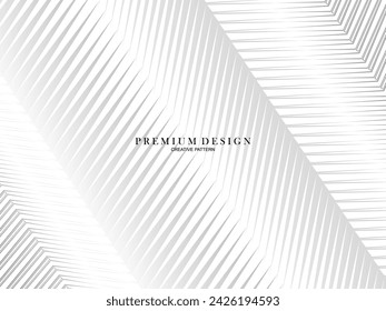 Premium abstract white background with layers of black and gray gradient stripe pattern. Modern vector background.