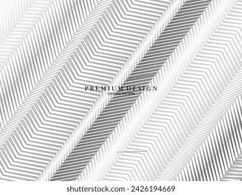 Premium abstract white background with layers of black and gray gradient stripe pattern. Modern vector background.