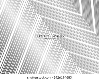 Premium abstract white background with layers of black and gray gradient stripe pattern. Modern vector background.