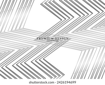 Premium abstrakt weißer Hintergrund mit Schichten von schwarzen und grauen Farbverlauf Streifenmuster. Moderner Vektorhintergrund.