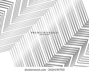 Premium abstract white background with layers of black and gray gradient stripe pattern. Modern vector background.