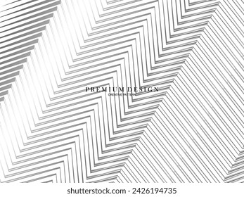 Fondo blanco abstracto superior con capas de patrón de rayas de degradado negro y gris. Fondo vectorial moderno.