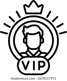 Premium Account Line Vektor Icon Design